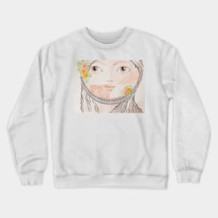 Mandala - Portrait Gentle Girl Crewneck Sweatshirt